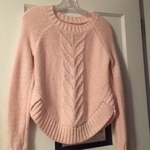 Aerie pink scalloped sweater